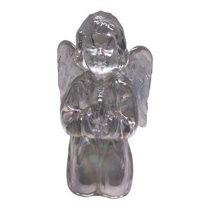 R.O.C. Iridescent Glass Kneeling Praying Angel Votive Candle Holder